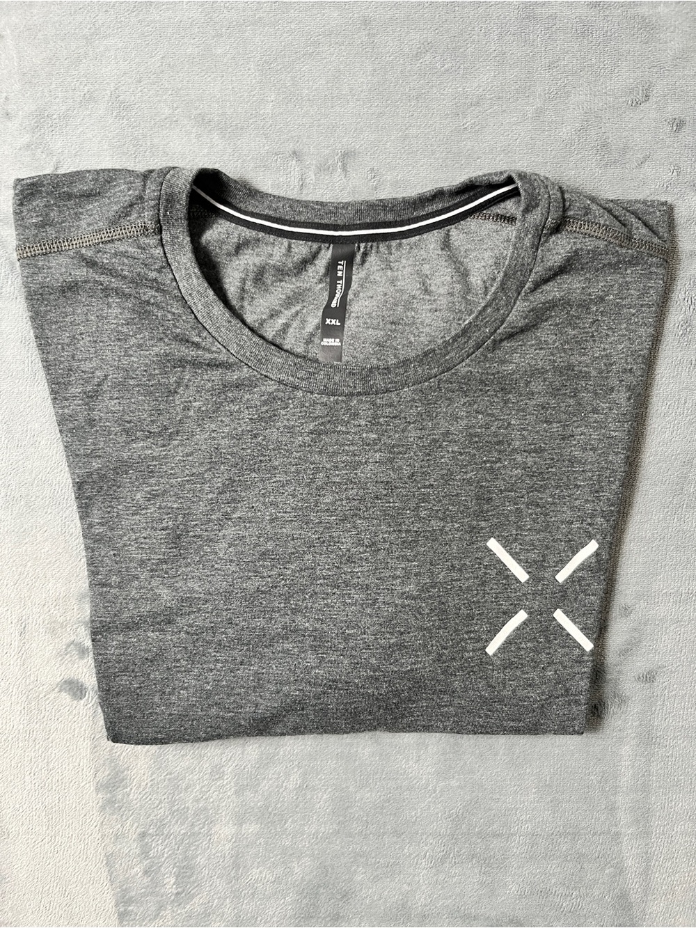 Ten thousand t shirt women’s xxl Gray Performance Tee with White Accent